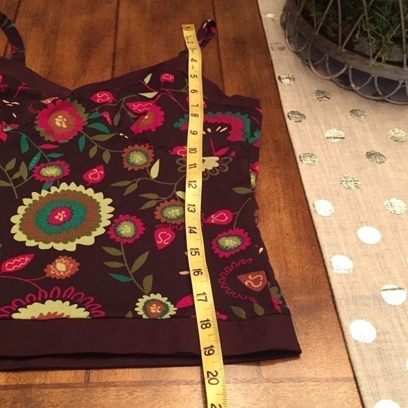ANNE KLEIN Brown Floral Camisole Top Small (PP) - Picture 2 of 5